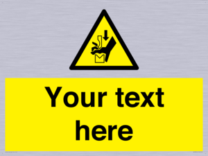 Custom warning hand crushing between press brake tool